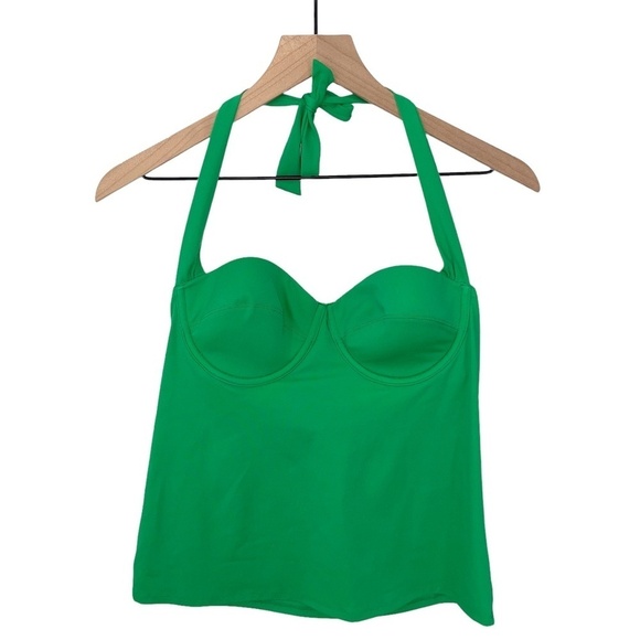 Victoria's Secret Swimsuit Bikini Top Tankini Halter Top Green Supportive 36B - Picture 1 of 8
